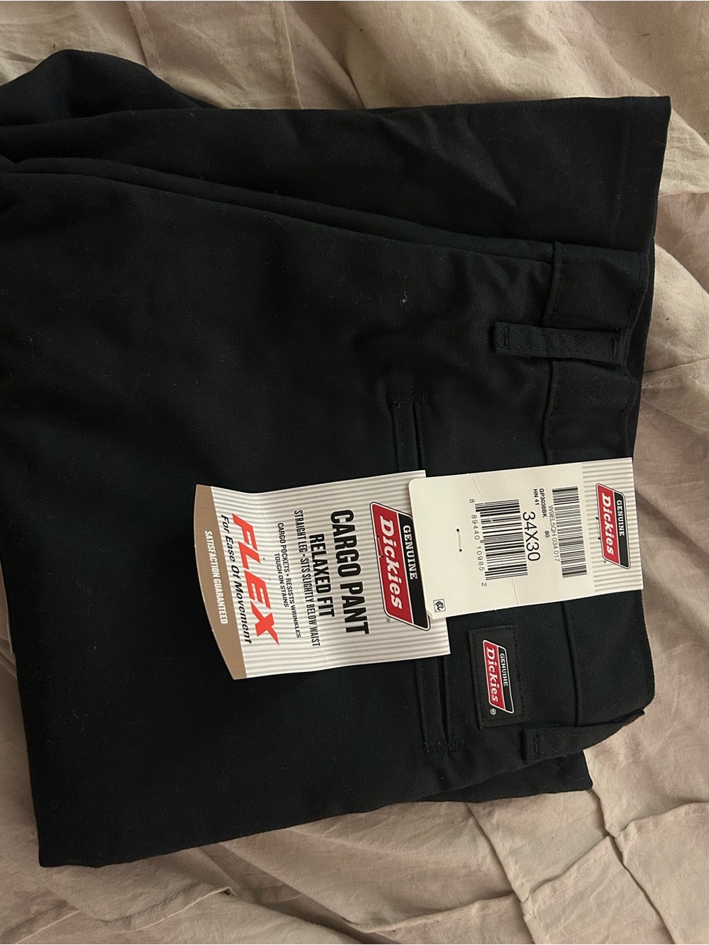 Dickies Black Cargo Pants with Flex Stretch